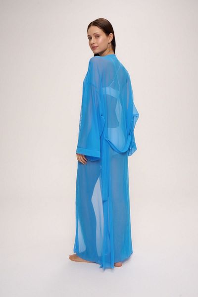 Pierre Cardin Kimono lung albastru - Paris cu talie