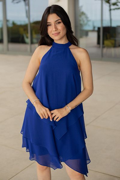 SpringStore Rochie de seara din sifon - Saks Halter Neck