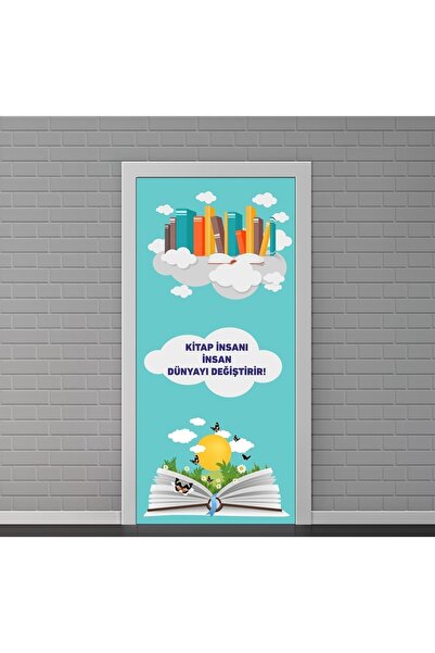 Eser Reklam Kütüphane Kitap Ilkokul Ortaokul Anasınıf Lise Kapı Giydirme Sticker Folyo