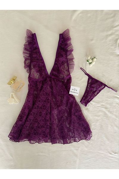 MH Moony Homewears Set cămașă de noapte mov Afrodita Fantasy