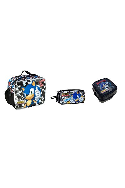 Sonic صندوق غداء وحافظة أقلام وحاوية طعام