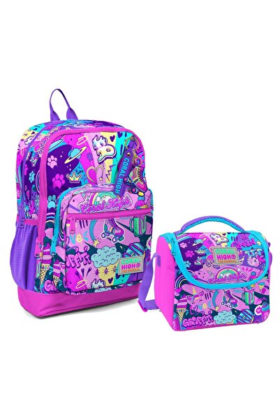 Coral High Шкільний рюкзак для дівчаток та набір для харчування - 4 відділенн...