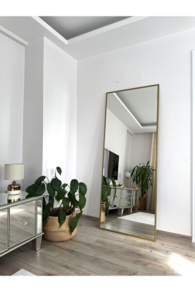 EFFE YAPI DEKOR Gold Metal Çerçeveli 180x70 cm Ayaklı Boy Aynası
