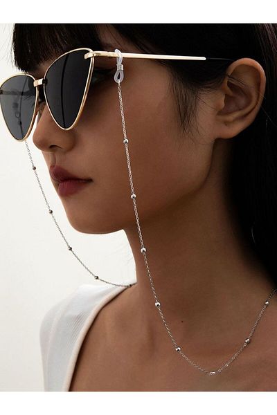 ADORRA34 Silver Color Chic Tiny Bulk Glasses Chain - SILVER/EARPHONE ACCESSORY