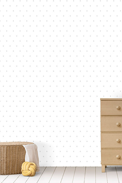 Milky Baby Zümrüt Kids 418-1 Gri Nokta Desenli Çocuk Duvar Kağıdı 5,33 M²