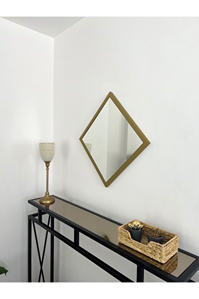 EFFE YAPI DEKOR Gold Metal Çerçeveli 40 X 40 Cm Kare Ayna