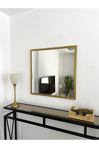 EFFE YAPI DEKOR Gold metal çerçeveli 60 X 60 CM Kare ayna