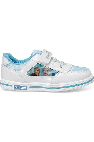 Frozen Pantofi albi pentru fete - Design Velcro