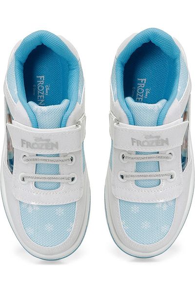 Frozen Pantofi albi pentru fete - Design Velcro