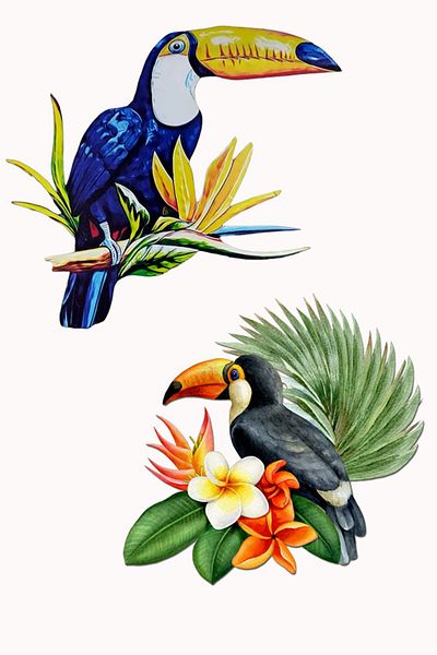 Deposundan Al Tukan Bird with Palm - Wooden Pride, Wall Decoration on Tree