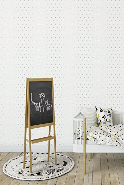 Milky Baby Zümrüt Kids 418-2 Açık Mavi Nokta Desenli Çocuk Duvar Kağıdı 5,33 M²