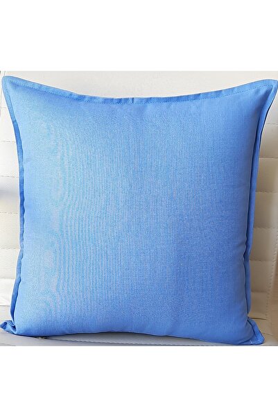 Fabric by Gülçin Keten Pamuklu Yumuşak Doku Düz Mavi Renk Punch Işlemesine Uy...
