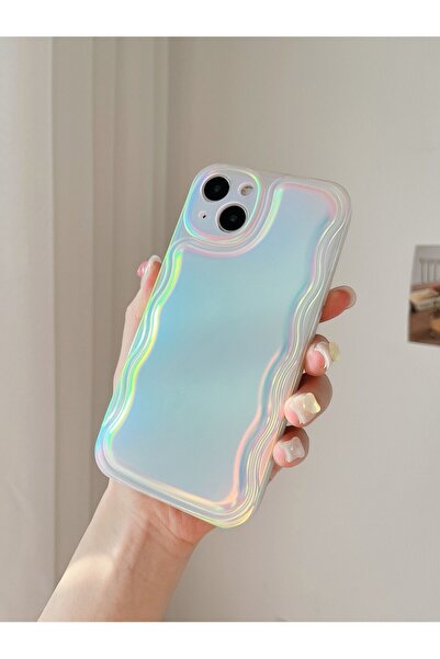 EDELFU Iphone 11 Hologram Yanları Zigzaglı Kılıf Arkası Mat Darbeye Dayanıklı Silikon