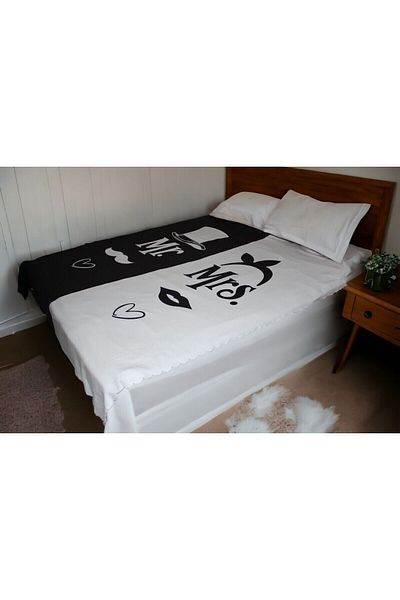 YORKADESIGN Valentine's Day Mr Mrs Fleece Blanket Double