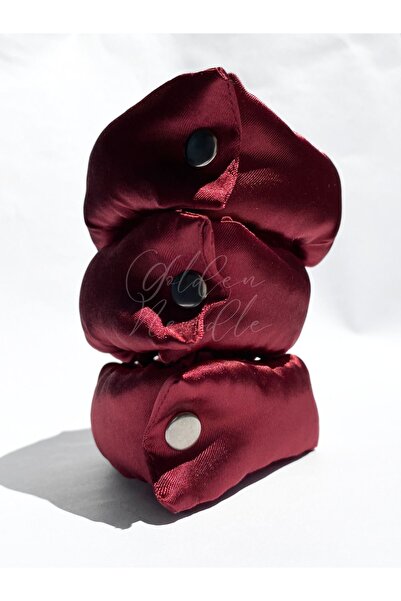 Golden Needle Snap Curler Sausage Heatless Hair Styler Burgundy 3 Hair Curlers