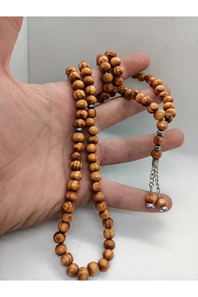 grs oyuncak 8mm Wooden Prayer Beads with Tassels - 99 Pieces, Easy to Shoot
