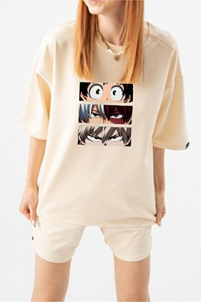 oneagılyazı Μπλουζάκι με στάμπα Anime Unisex Oversize