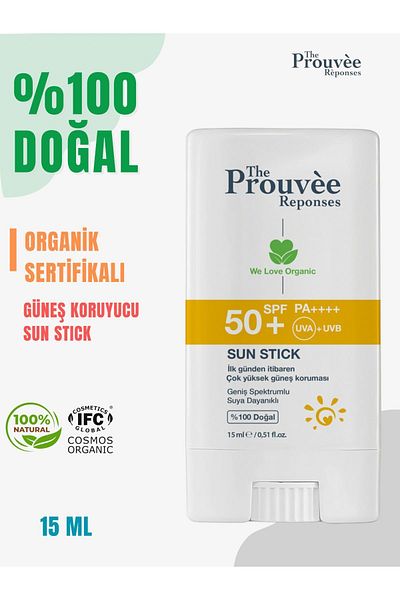 The Prouvee Reponses 15ml 100% Natural Organic Sun Stick - 50+SPF