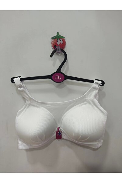 F.K Önü Tül Detaylı Balensiz Toparlayıcı Beyaz Sütyen - 652