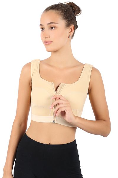 Supportline PoSt Operative - Zippered LipoSuction CompreSSion SportS Bra