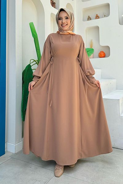 Bym Fashion Λεπτομερές φόρεμα με χρωματιστή γραβάτα βιζόν 6015