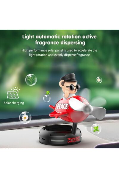 İDEAL ATOM Güneş Enerjili Uçak Araba Oda Parfümü Otomatik Koku Aromaterapi Sü...