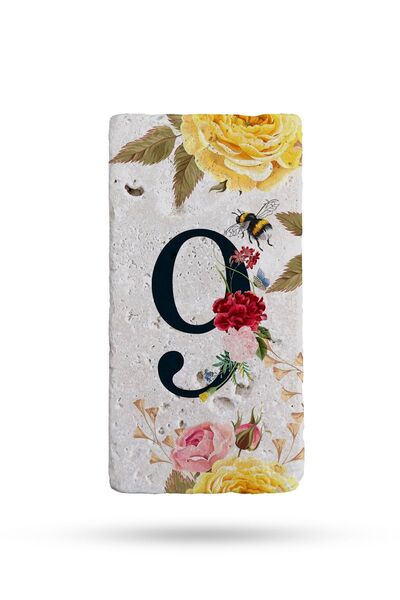 Natural Stone Door Number, Uv Printed Door Number 7.5x15cm No:9
