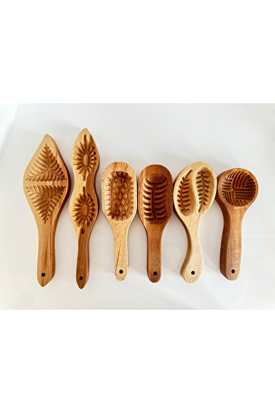 Ahşapdeluxe Kerebiç/Kömbe/Kurabiye Kalıbı 6'lı Set (Yeni Tasarım)