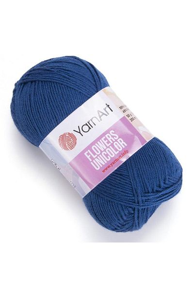Yarnart Λουλούδια Unicolor - Πλεκτό Χέρι Νήμα Μπλε-756