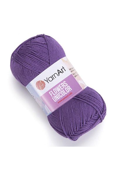 Yarnart Λουλούδια Unicolor - Πλεκτό Χέρι Νήμα Violet-748