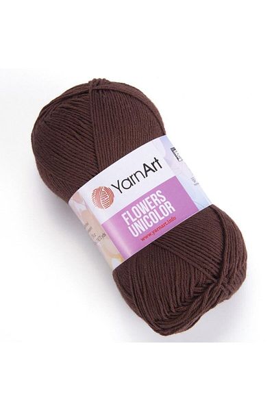 Yarnart Λουλούδια Unicolor - Πλεκτό Χέρι Νήμα Καφέ-766