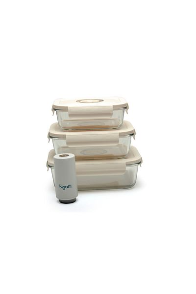 Bigatti 1.040 ml Cream Vacuum Storage Container