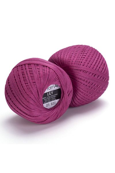 Yarnart Lily - Ață de dantelă mercerizată Fuchsia-0075
