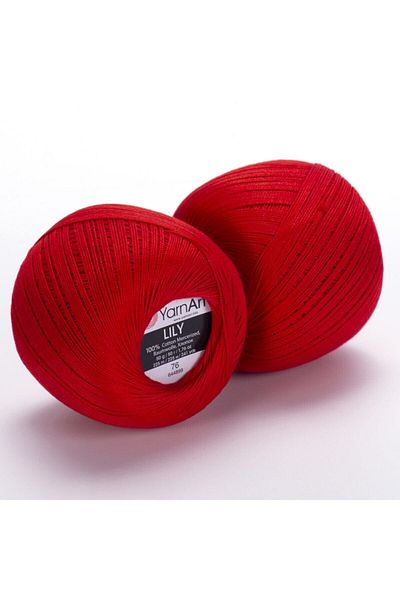 Yarnart Lily - Mercerized Lace Rope Red-76