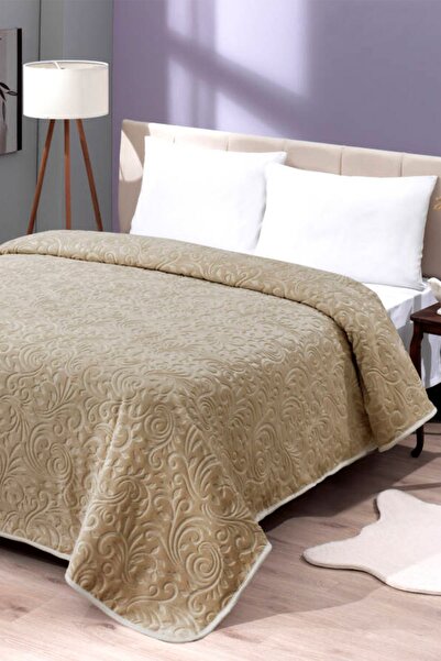 MİNK Mink Daisy 516 Cappuccino Çift Kişilik Battaniye/Yatak Örtüsü 220*240 cm