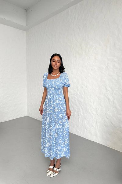 Neşeli Butik Rochie de vară din viscoză cu model guler Madonna - NBG022