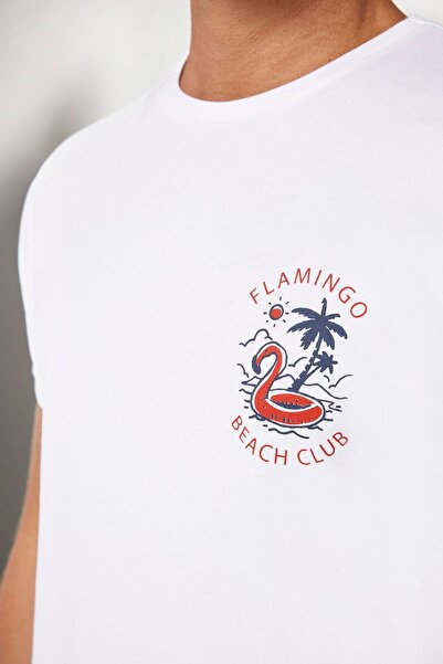 Tudors White Crew Neck T-Shirt - 100% Cotton, Soft Texture, Printed Slim Fit