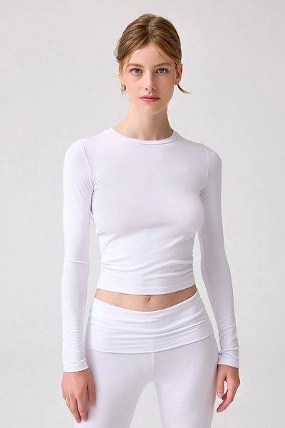 Los Ojos Bílá halenka s dlouhým rukávem - Melodi