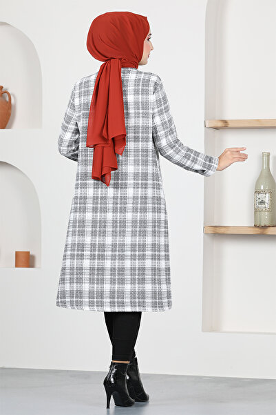 ModaMerve Gray Buttoned Tunic - Msl1168