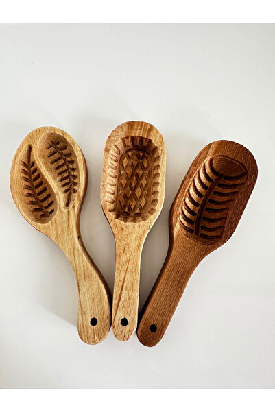 Ahşapdeluxe Kerebiç/Kömbe/Kurabiye Kalıbı 3'lü Set (Yeni Tasarım)- Bal Kaşığı...