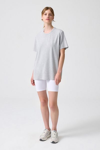 Los Ojos Tricou Melodi Gri Oversize Boyfriend - Melange Fit