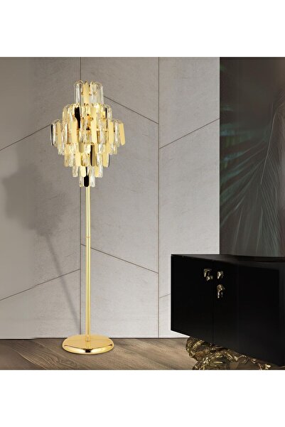 RONİSU AYDINLATMA Daisy Taşlı Lambader Kristal Taşlı Lambader