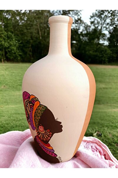 AbajurAksesuar Afrika Kız Tasarımlı Vazo