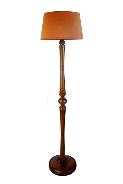 Lambada Beta Serisi,torna Ayaklı Masif Lambader( Kiremit-koyu Ceviz)