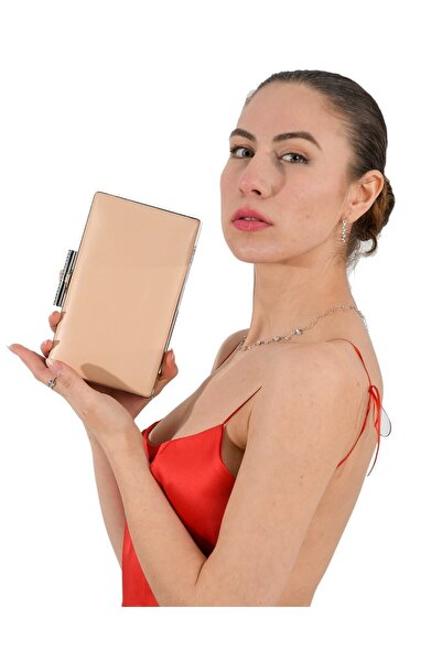 MidStore لون البشرة ماتي جلد سكيني جلد فستان سهرة حقيبة جي نايت حقيبة سي نيشا...