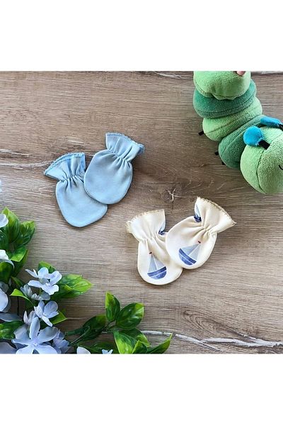PATSAN Organic Cotton 2-Piece Baby Glove Set Sailing