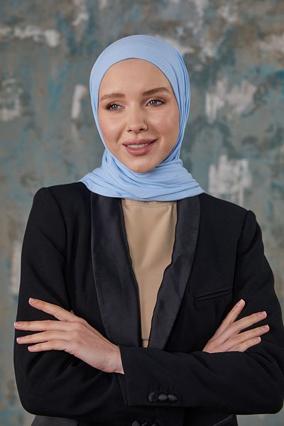 Differenza Χτενισμένο Βαμβακερό Σάλι Baby Blue