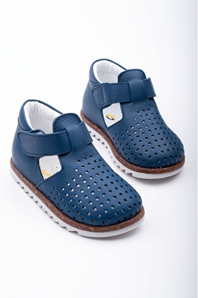 Süperland hakiki deri ilk adım ayakkabısı erkek bebek ilk adım sandalet ortopedik tabanlı hafif sandalet