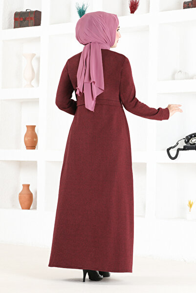 ModaMerve Claret Red Buttoned Cap - Msl8004