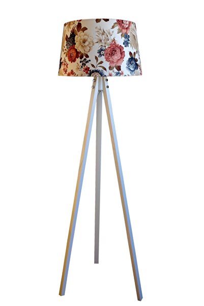 Lambada Beta 3 Ayak Serisi,masif Lambader( Çiçek Desen -beyaz Ayak)